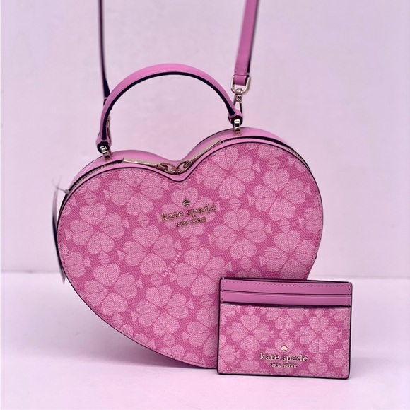 Kate Spade Love Shack SpadeFlower Heart Crossbody and SmallWallet Card Holder
